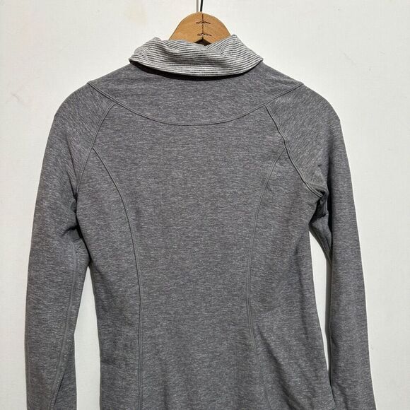 Lululemon Womens 6 Gray Heather Think Fast 1/4 Zip Pullover Shawl Collar Rulu - Picture 7 of 8